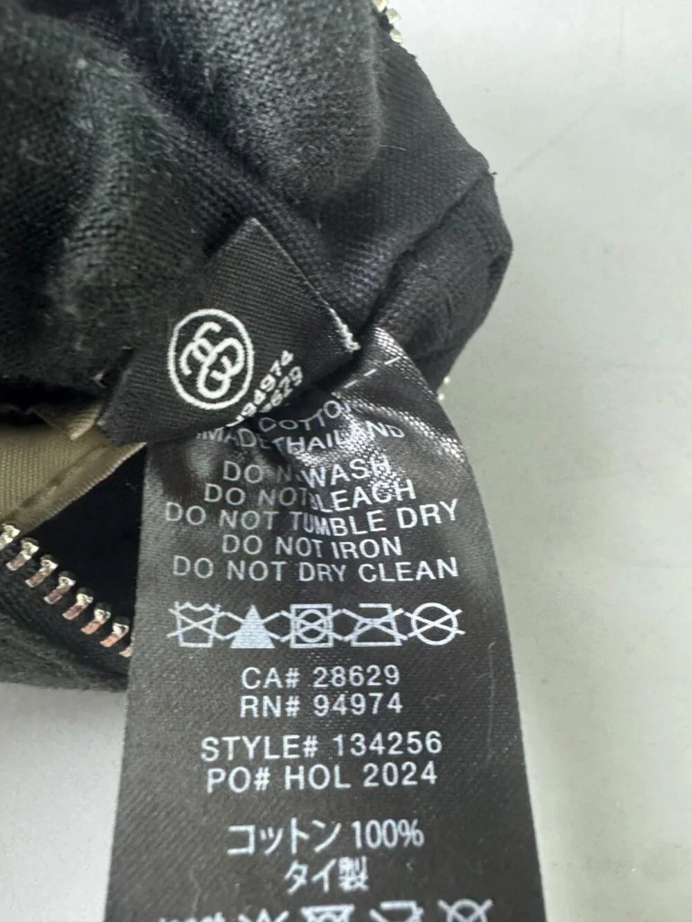 Stussy Unisex Canvas Coin Pouch Washed Black